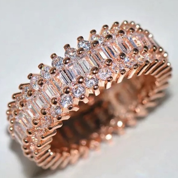 💯 NEW ENGAGEMENT ROSE GOLD DIAMOND RING - Picture 1 of 3